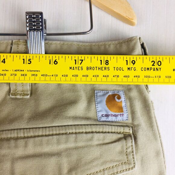 CARHARTT Men's Khaki Hiking Outdoors Relaxed Fit Cotton Blend Cargo Shorts Sz 42 - Picture 8 of 11